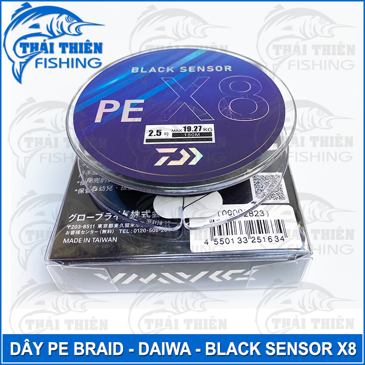 Dây PE Lure X8 Daiwa Black Sensor Thế Hệ Mới Màu Đen Cuộn 150m