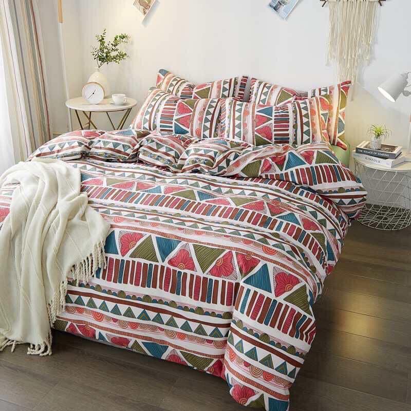 Bộ chăn ga Cotton Organic siêu mềm mịn Họa thiết Thổ Cẩm - Hàng nhập khẩu, 100% Cotton