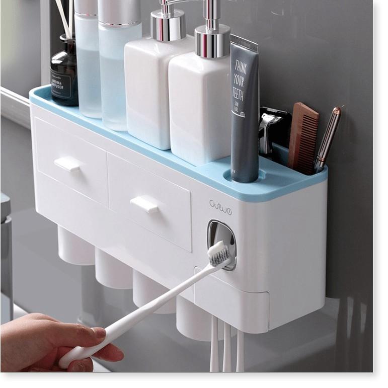 Giá treo bàn chải từ tính kèm hộc ngăn kéo