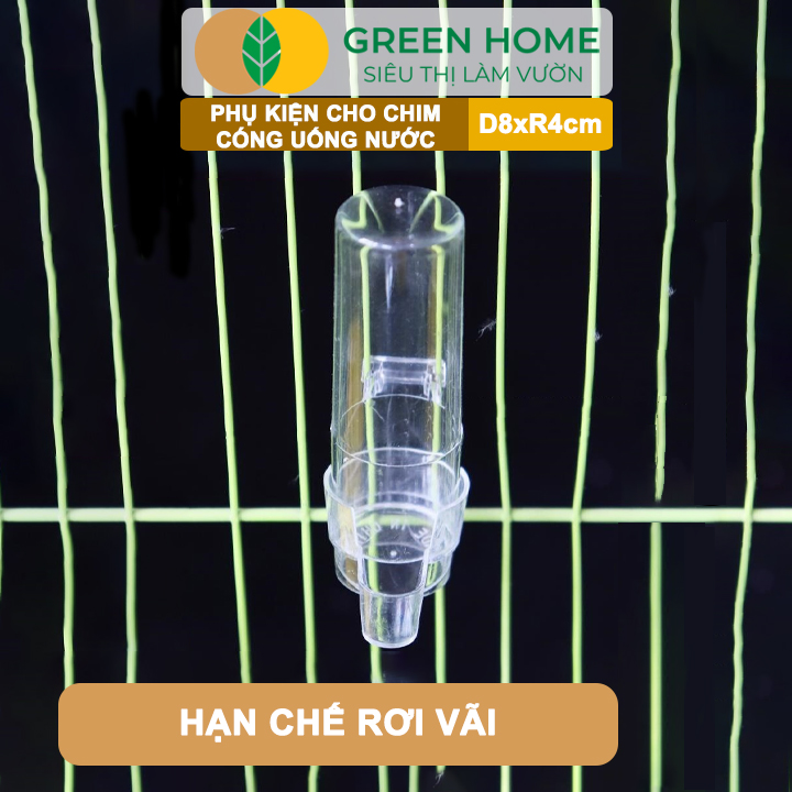 Cóng Uống Nước Cho Chim GreenHome, Nhựa Mica, Cho Chim Hút Mật, Khuyên, Chòe Đất,..Siêu Bền, Nhỏ Gọn