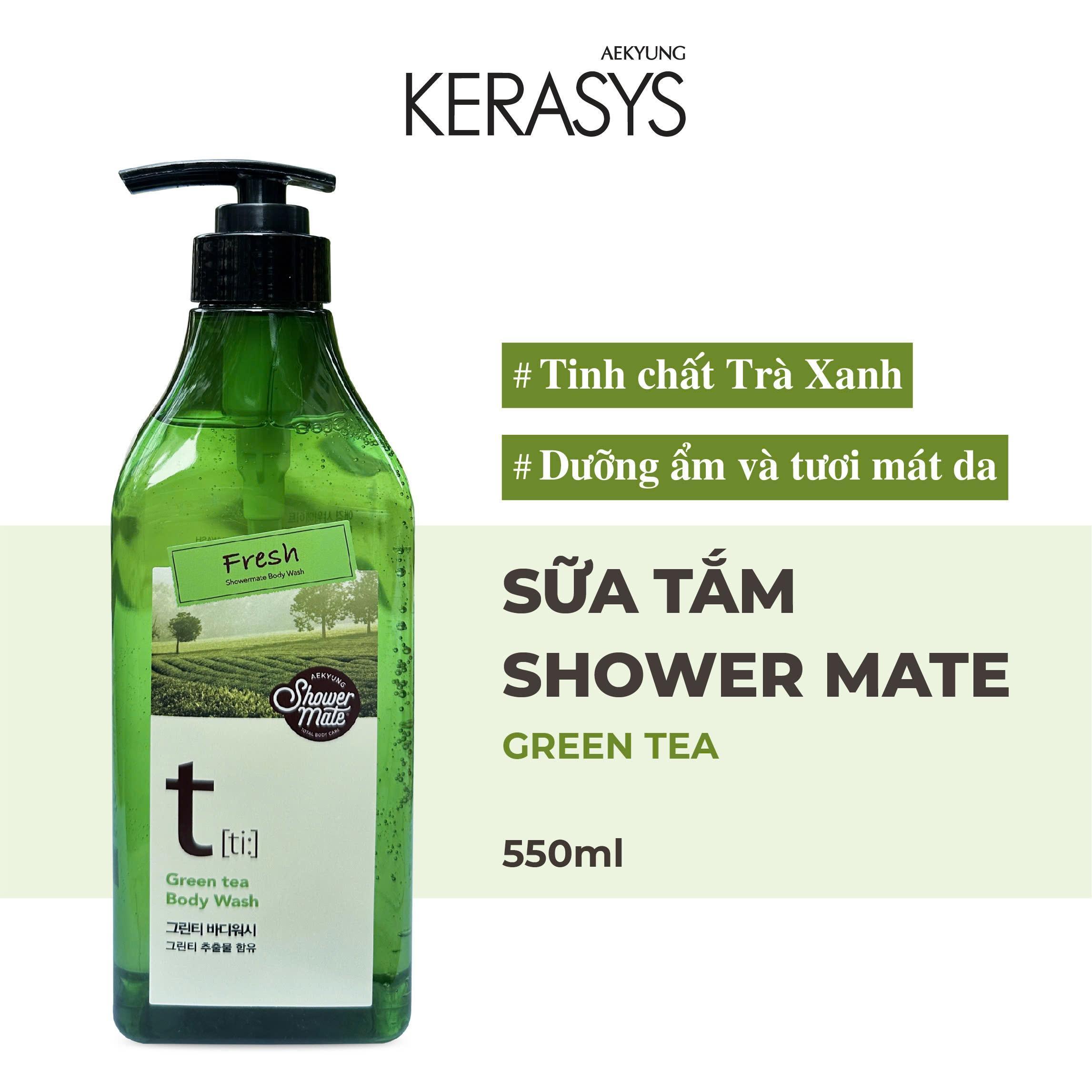 Sữa tắm cao cấp Hàn Quốc Showermate Green Tea (Trà xanh) (Tinh chất trà xanh làm sạch da) 550ml