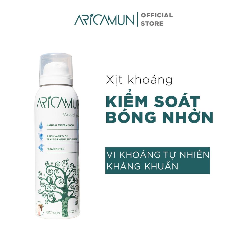 Xịt Khoáng Cấp ẩm Kiểm Soát Nhờn Mụn Aricamun Mineral Spray 100 ml