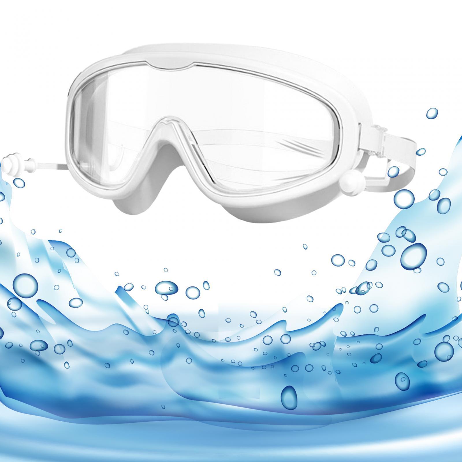 Swimming Goggles with Earplug Large Frame Professional Swim Goggles for Kids