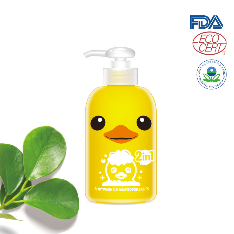 Sữa tắm gội toàn thân KHÔNG CAY MẮT 2 in 1 trẻ em Rubber Duck 400ml_AN TOÀN CHO TRẺ SƠ SINH