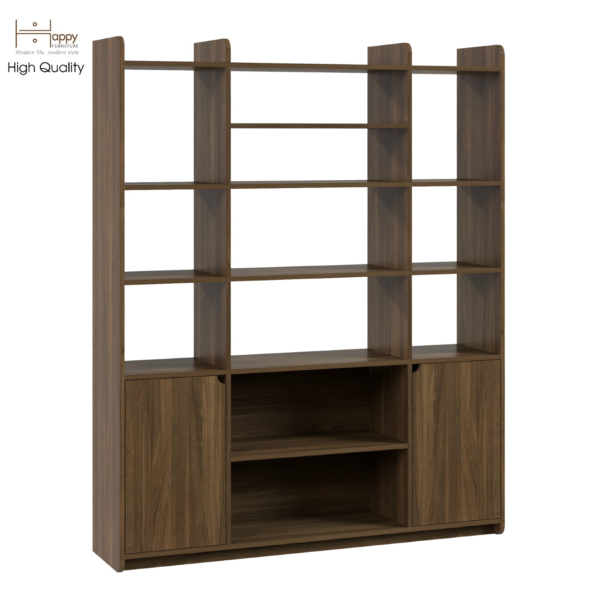 [Happy Home Furniture] CIRCLE, Tủ sách nhiều ngăn, 146cm x 35cm x 180cm (DxRxC),KSA_032