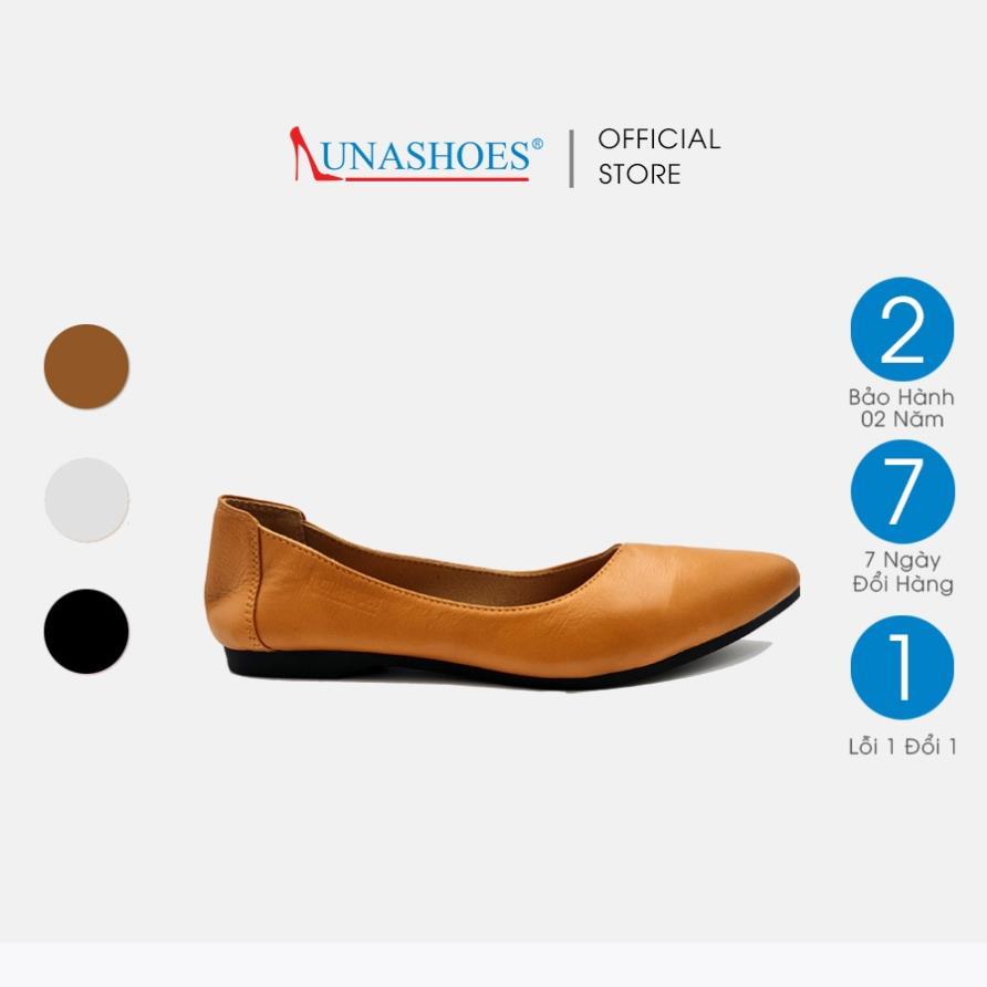 Hàng chất lượng Giày bệt nữ mũi nhọn da bò mềm êm chân LUNASHOES (1065) cao cấp dễ đi kiểu Hàn quốc nhiều màu (BH 24TH)
