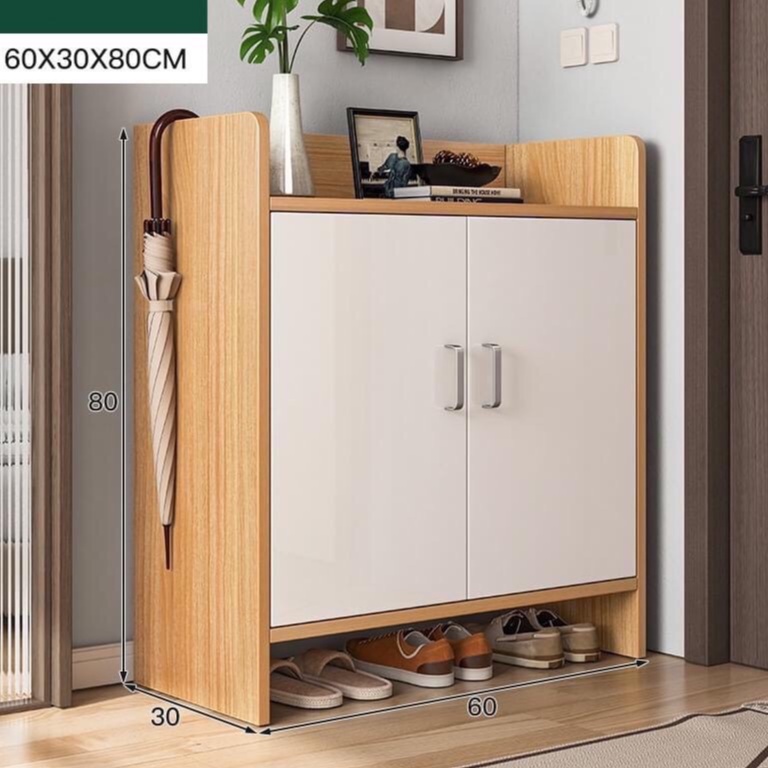 Tủ Để Giày Thông Minh Gỗ MDF Cao Cấp Đa Năng 3 Ngăn Có Hộc Để Đồ, Cánh Tủ Che Bụi Hiện Đại ND10