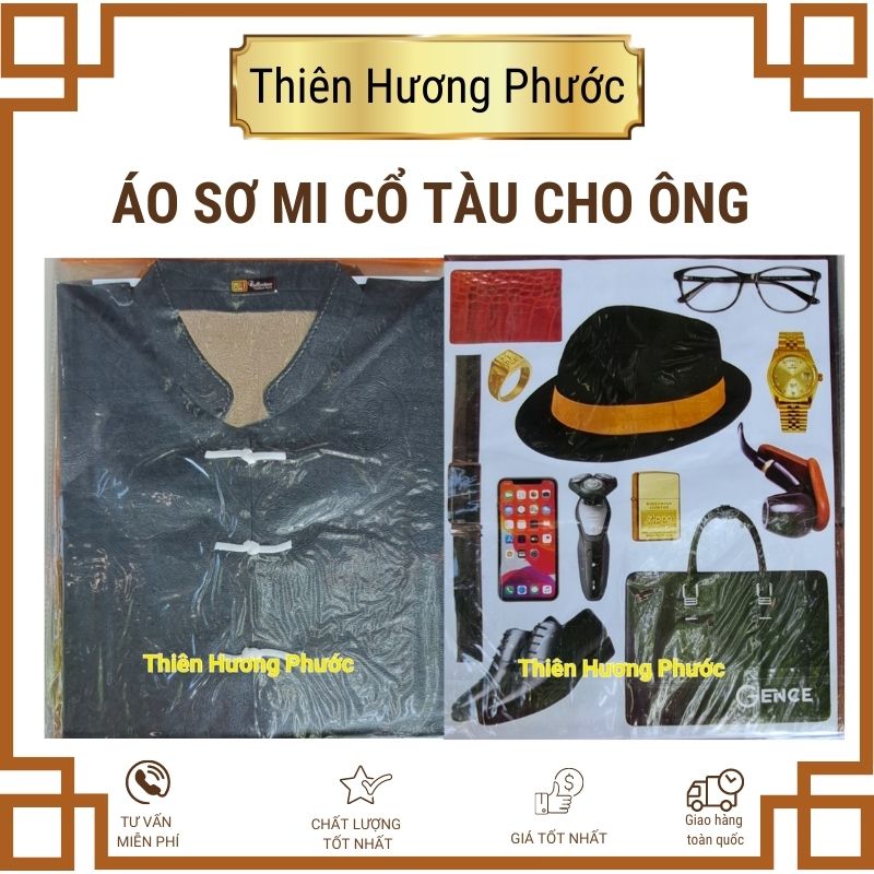 Quần áo sơ mi cổ trung quốc cao cấp ông