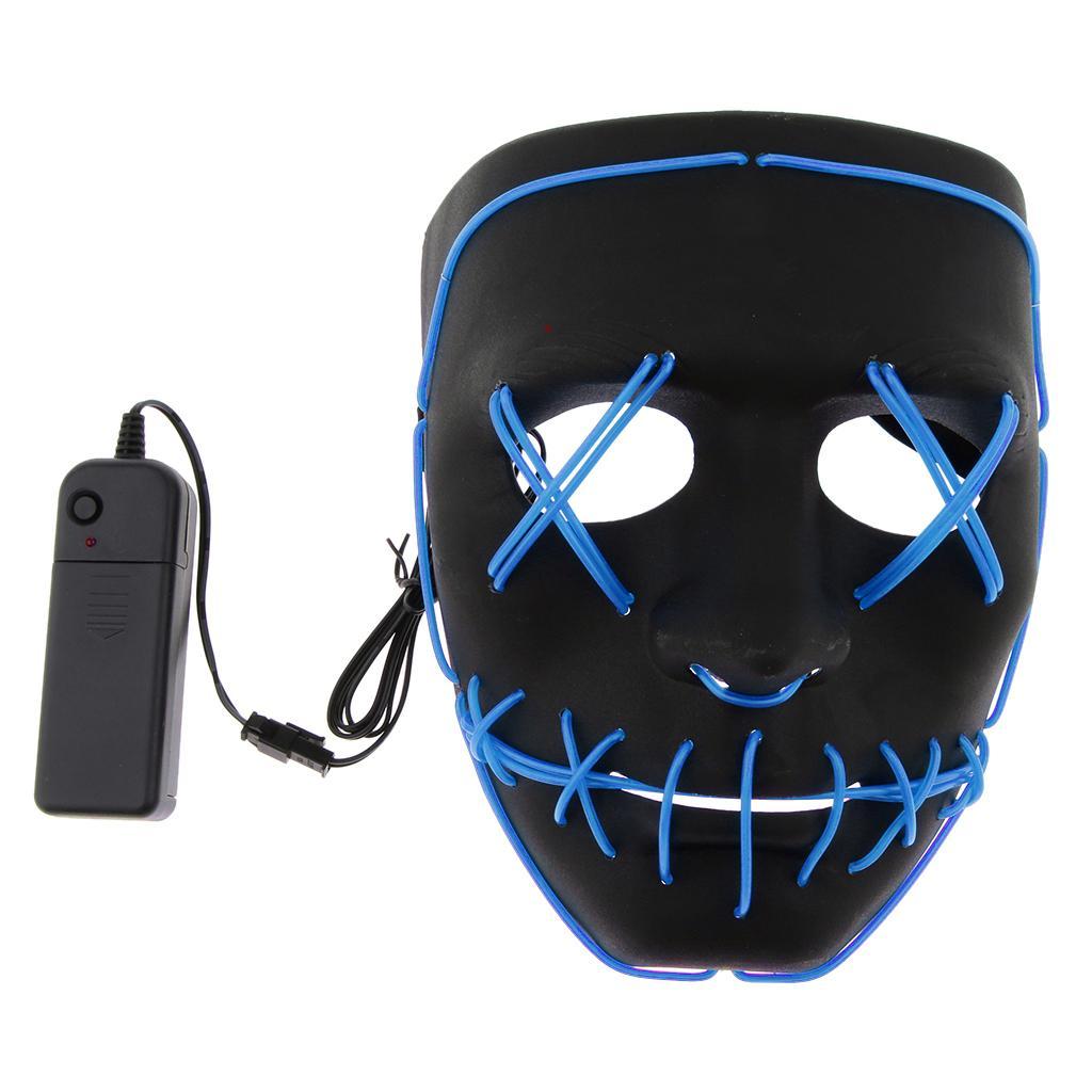 LED Mask Frightening Light Wire Face for Halloween Cosplay Festival Parties