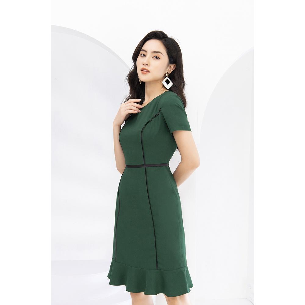 Đầm Nữ Công Sở LUPERI LFV3164 Dáng Ôm Đuôi Cá Viền Nổi Mềm Mại, Mềm, MỊn, Thoáng Mát