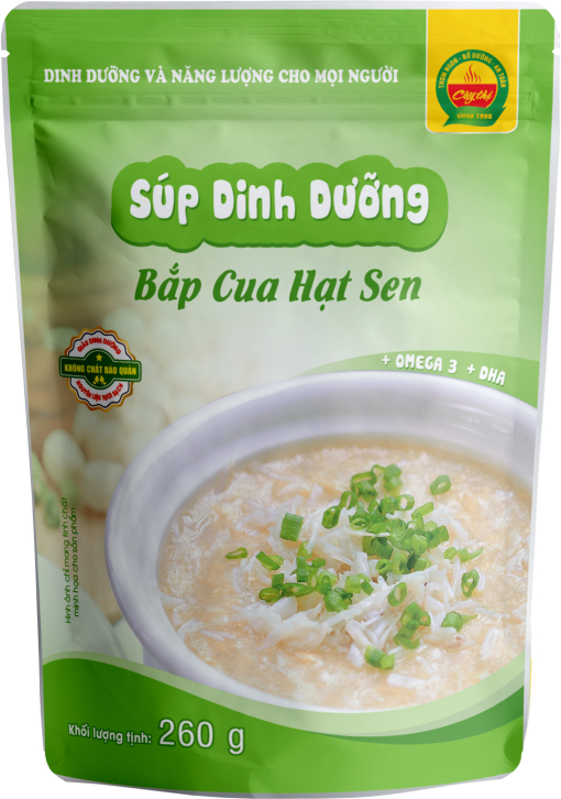 Combo Mix 3 cháo tươi + 1 Súp dinh dưỡng Bắp cua hạt sen