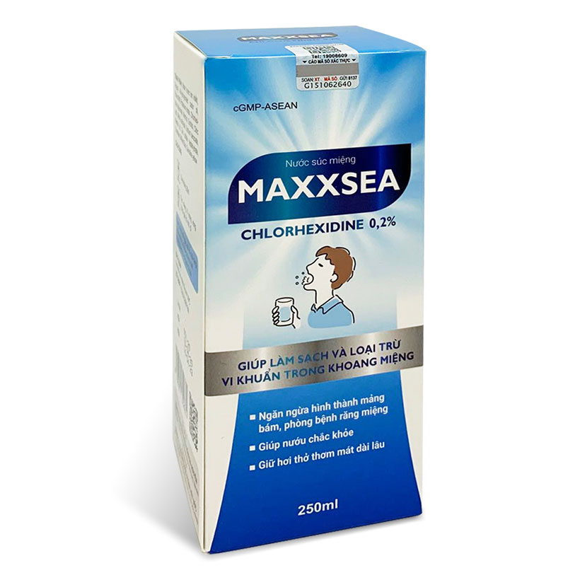 Bộ 3 Nước súc miệng Maxxsea giúp làm sạch khoang miệng, ngăn ngừa mảng bám, lọ 250ml