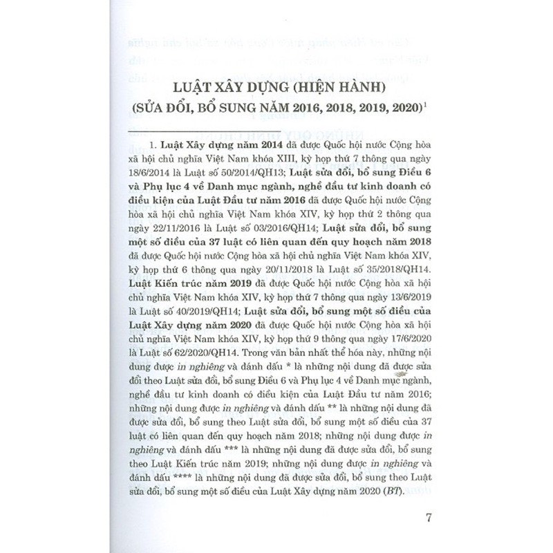 Luật Xây Dựng (Hiện Hành) (Sửa Đổi, Bổ Sung Năm 2016, 2018, 2019, 2020)