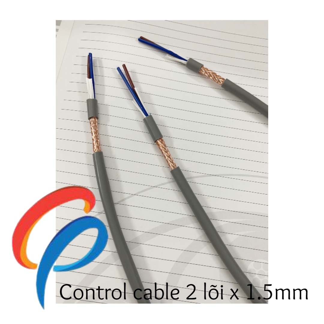 Cáp điều khiển 2 lõi x 1.5mm có lưới chống nhiễu điện áp 500 volt