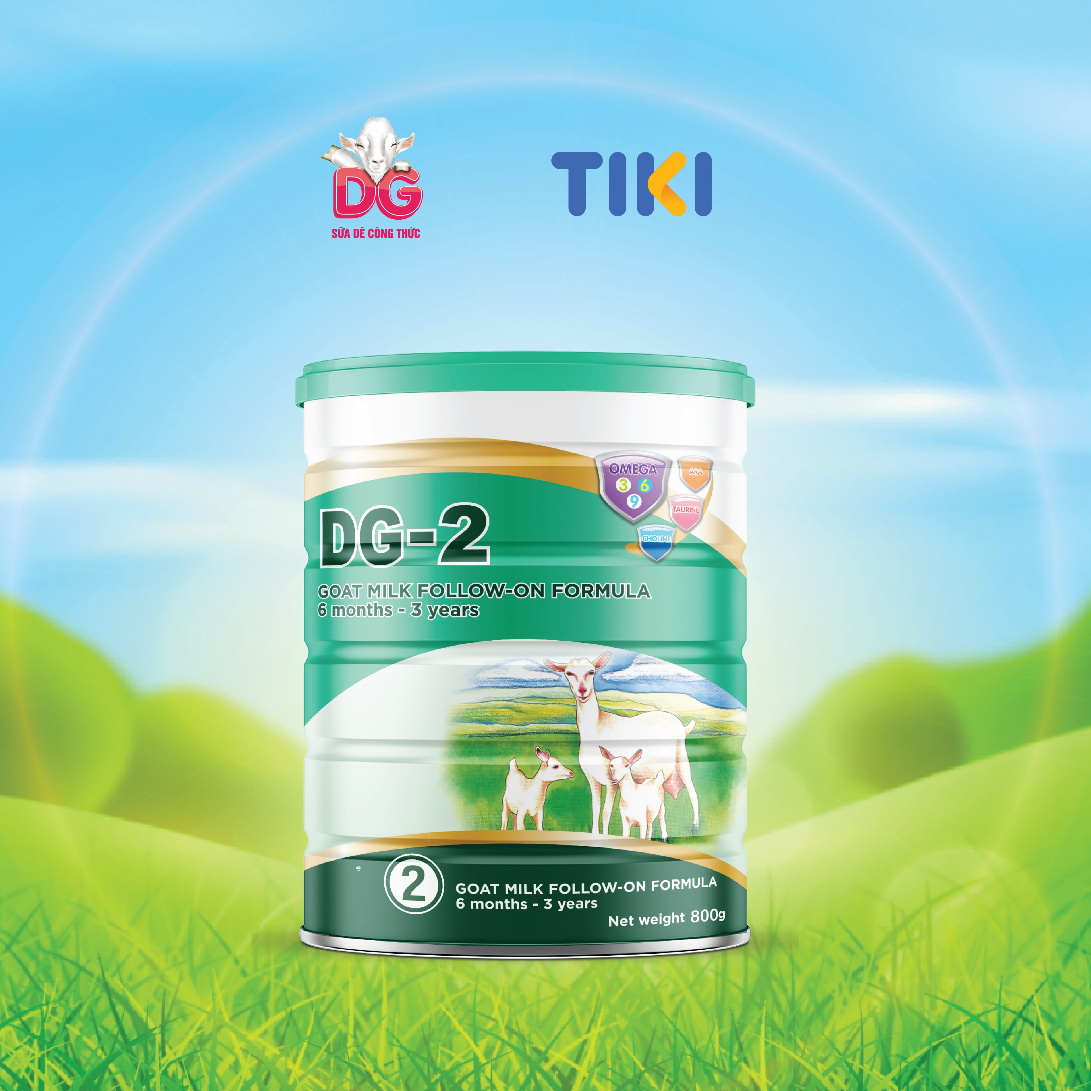 [Tặng Bình Nước] Sữa Dê Công Thức DG-2 800g (HSD: 7/2026)