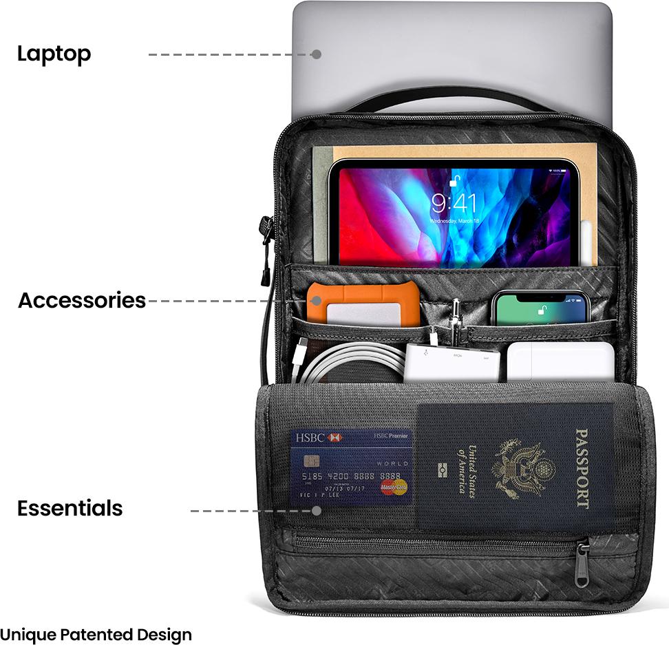 TÚI ĐEO CHÉO TOMTOC URBAN CODURA SHOULDER BAGS FOR ULTRABOOK 15″ BLACK - Hàng Chính Hãng