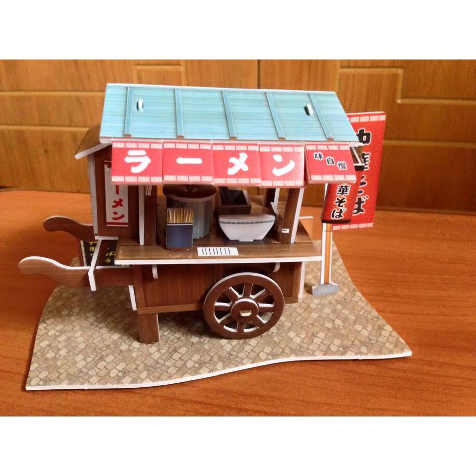 Mô hình giấy 3D - Bộ nhà truyền thống Nhật Bản - Ramen Cart - W3103h