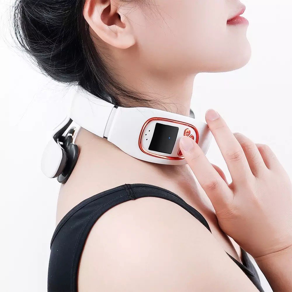 Máy Massage Cổ Vai Gáy 6 Đầu Điện Cực Màn hình hiển thị LCD Hỗ Trợ Trị Liệu Cao Cấp