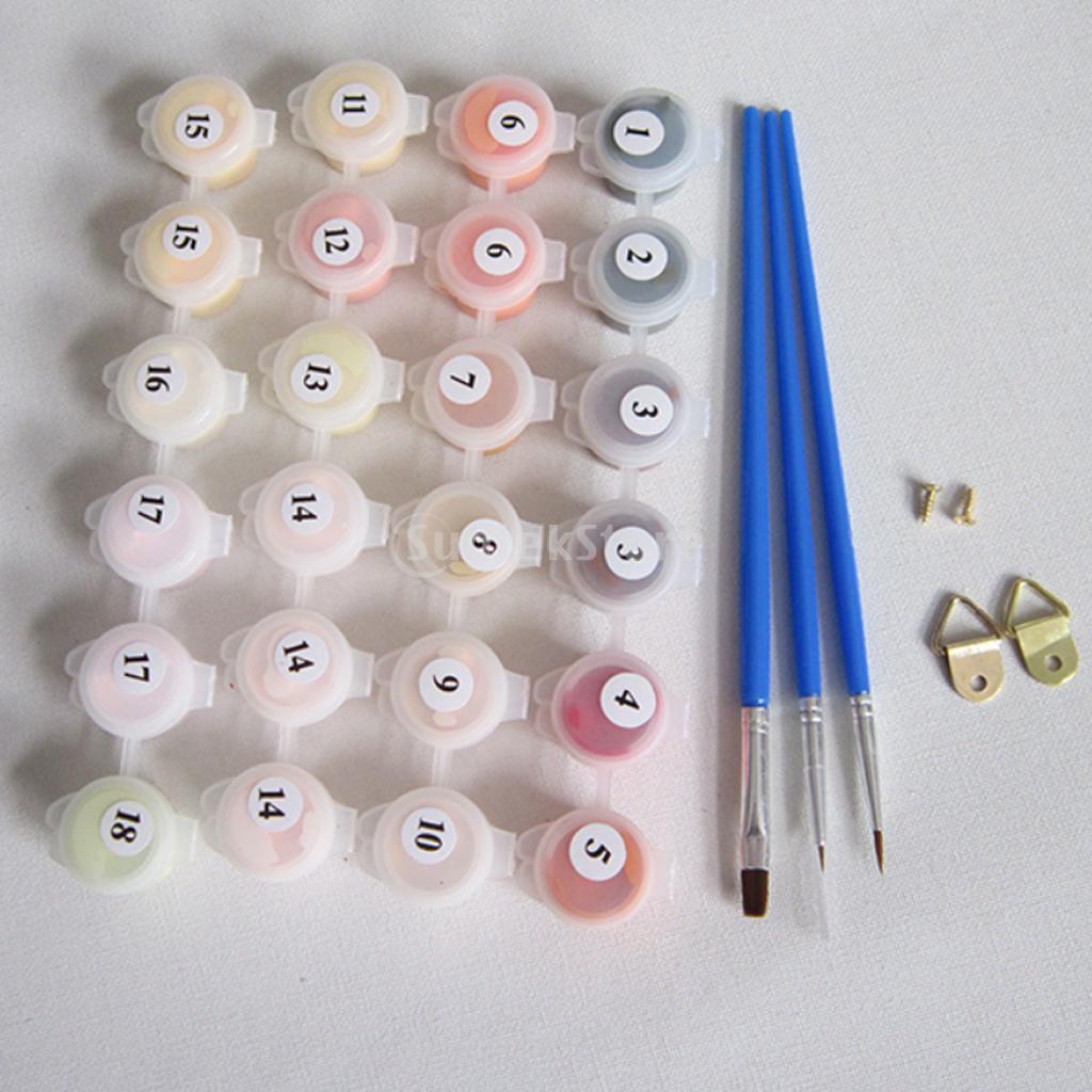 Họa Tiết CHỮ Bằng Số Bộ Không Khung Sơn Vải Bố Hình Đi Bộ trong Mưa