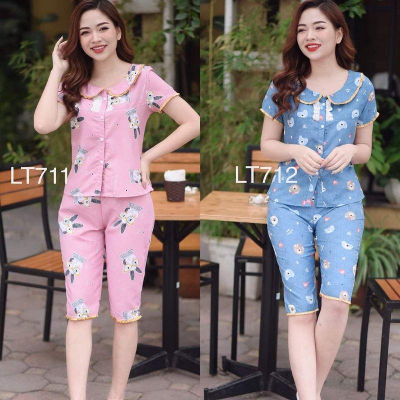 Đồ bộ mặc nhà lửng cổ ren rẻ đẹp 3 màu ảnh thât