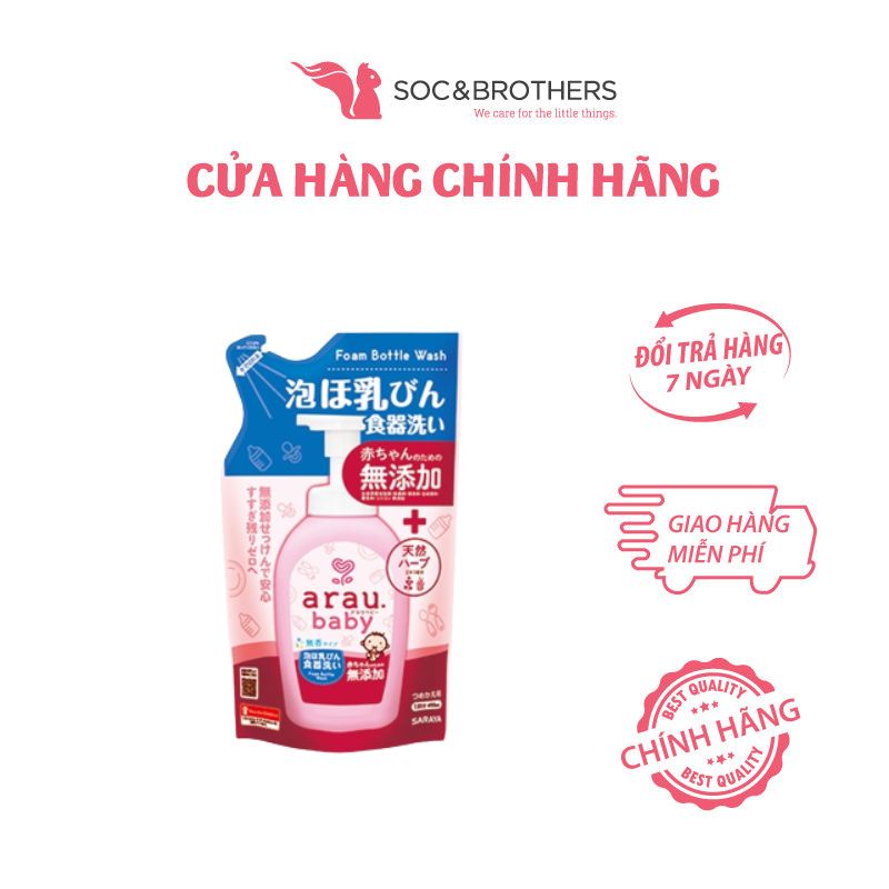 Nước rửa bình Arau Baby túi 450ml set 2