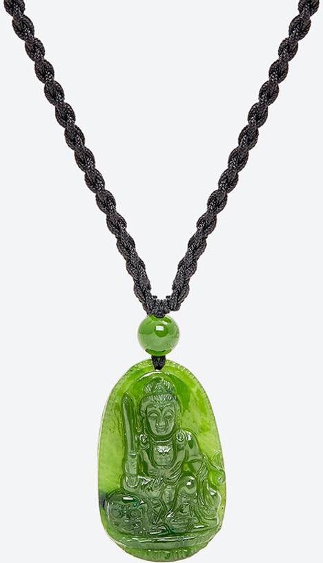 Mặt dây chuyền văn thù bồ tát đá ngọc bích Ngọc Quý Gemstones
