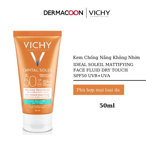 Kem Chống Nắng SPF 50 UVA+UVB Vichy Capital Soleil Mattifying Dry Touch Face Fluid 50ml