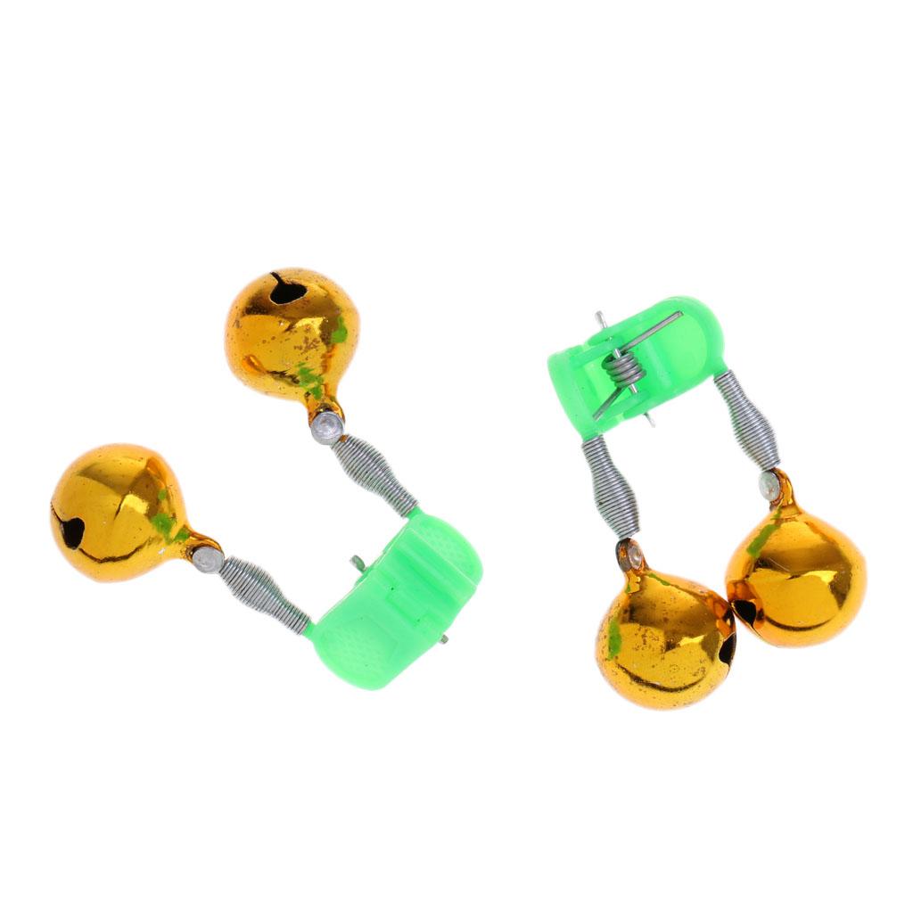 5pcs Night Fishing Rod Float Twin Bells Ring Fish Bait Bite Alarm Bell Metal Alerter Fishing Tool Accessory