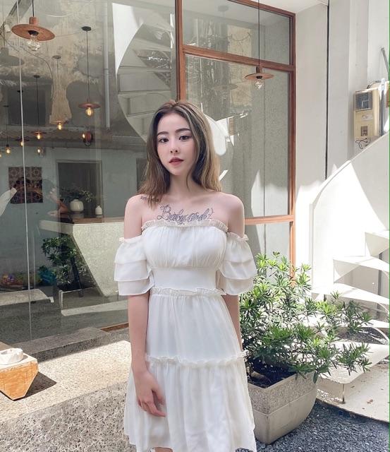 Đầm rớt vai trắng Jesi