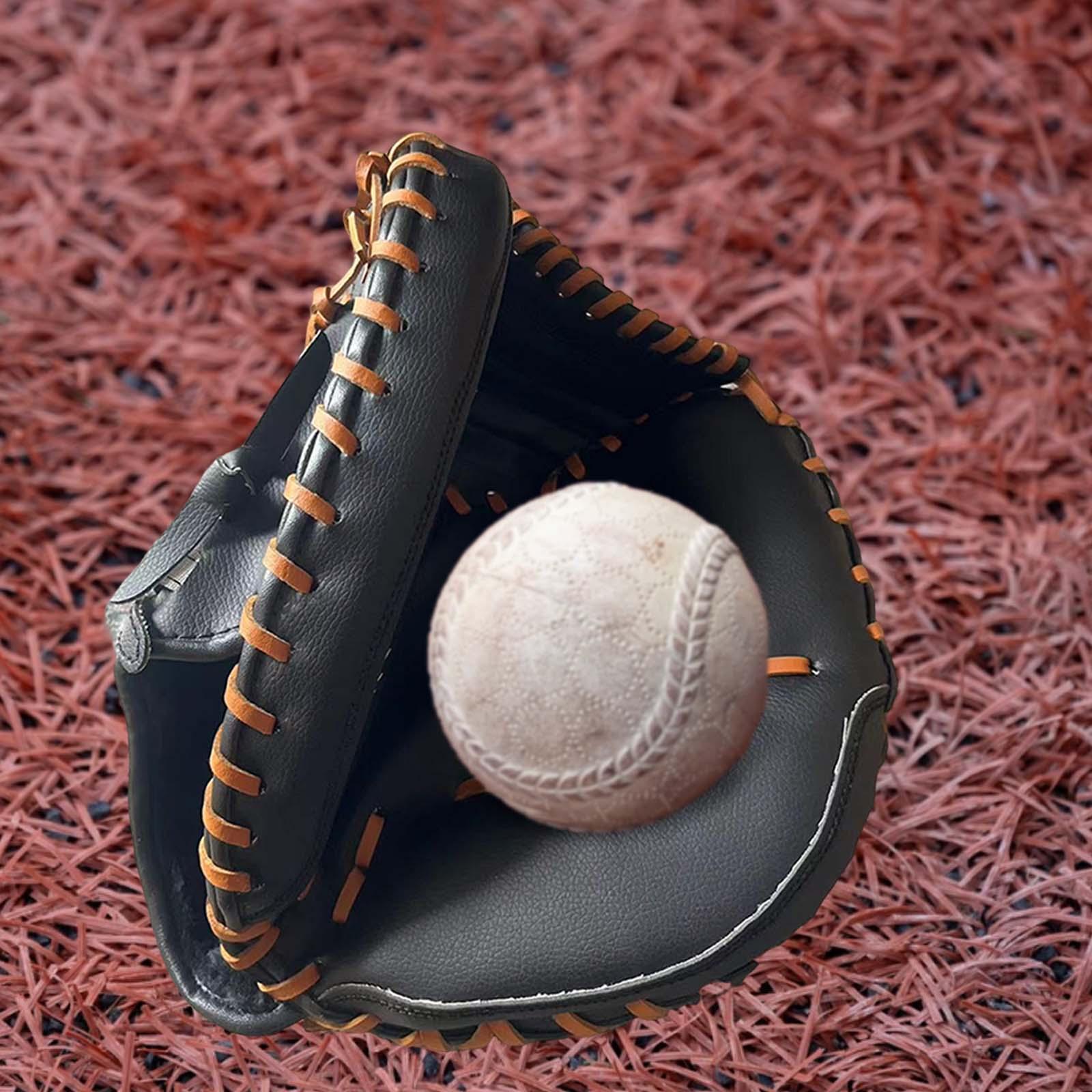 PU Leather Baseball Glove Infield Outfield Gloves Durable Catcher Baseball Softball Fielding Glove Sports Batting Gloves for Youth Adult Training