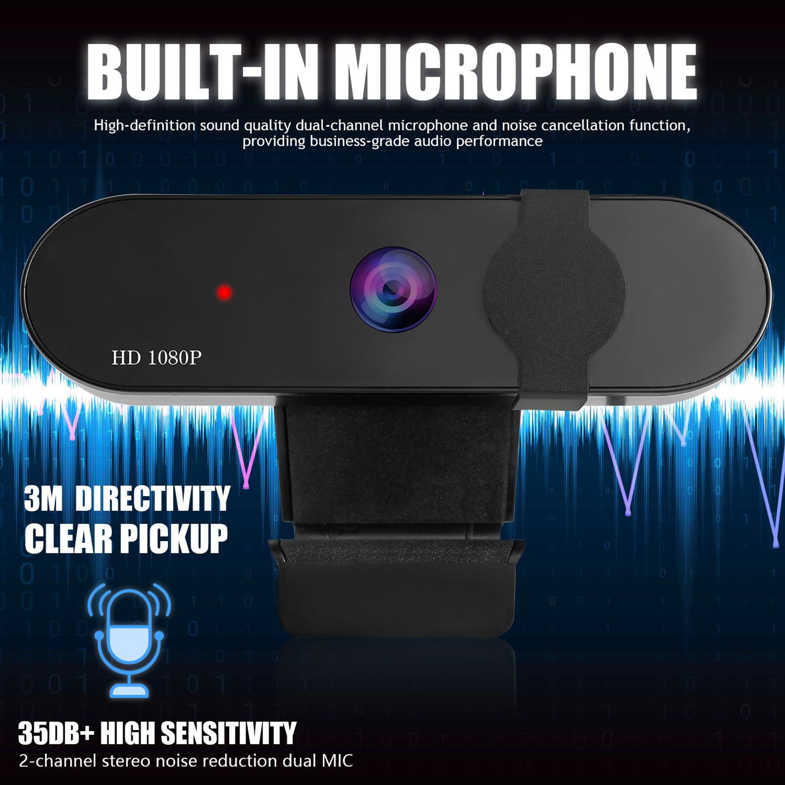 Web Camera with Microphone USB 2.0 120-degree Wide Angle for PC Video Calling Recording Live Streaming Conferencing