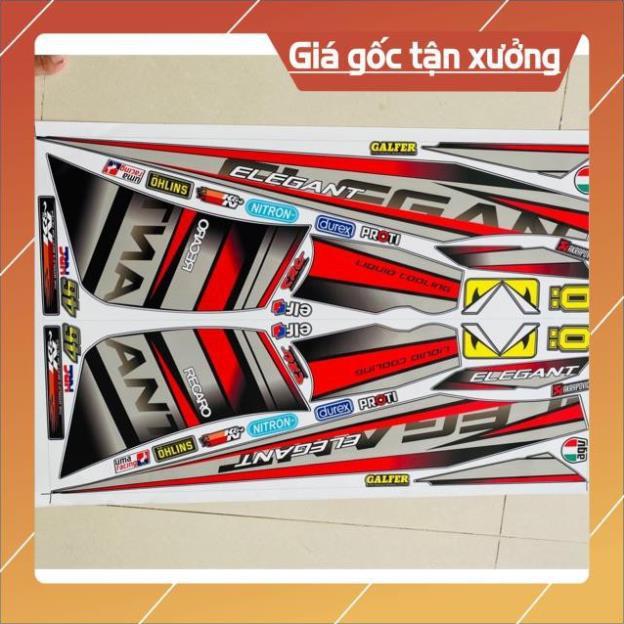 Tem rời Elegant 50 dán xe đen 2016