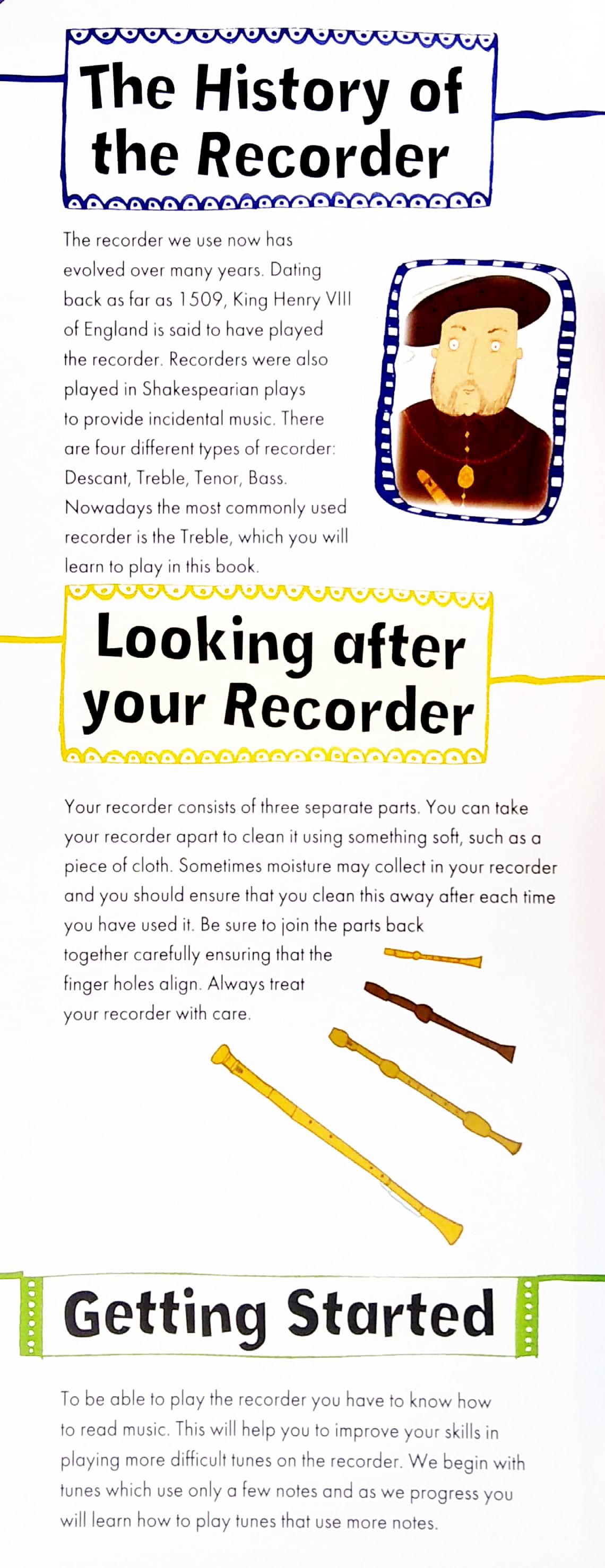 Fun To Learn Recorder Book - Blue