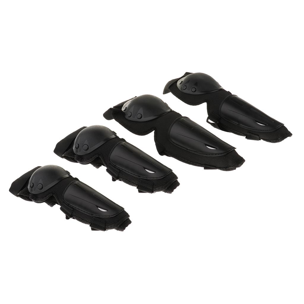4 Piece Adult Elbow Knee Shin  Pads Protector for Motorcycle Bike