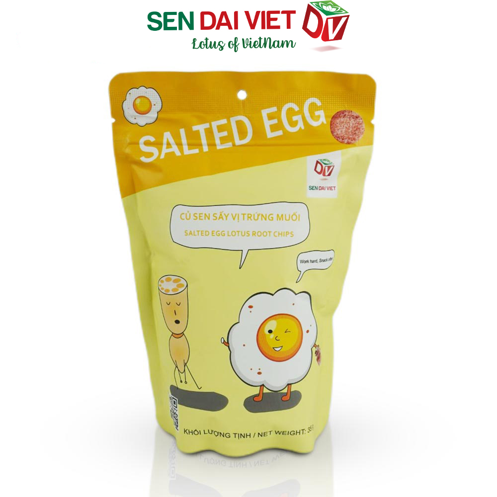 Củ Sen Sấy-Vị Nguyên vị, Trứng Muối, ĐV- Sen Đại Việt- 2 Gói- Gói 35g