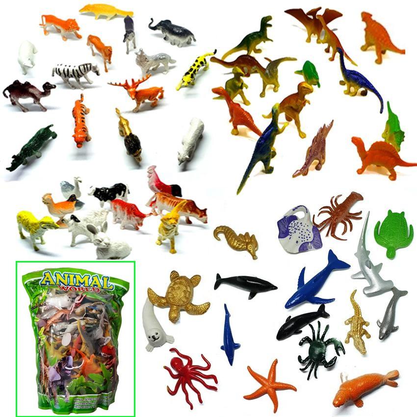 Bộ 02 mô hình thế giới động vật 60 chi tiết New4all ANIMAL WORLD - đồ chơi phát triển tư duy sớm cho bé trên 3 tuổi (Xanh)