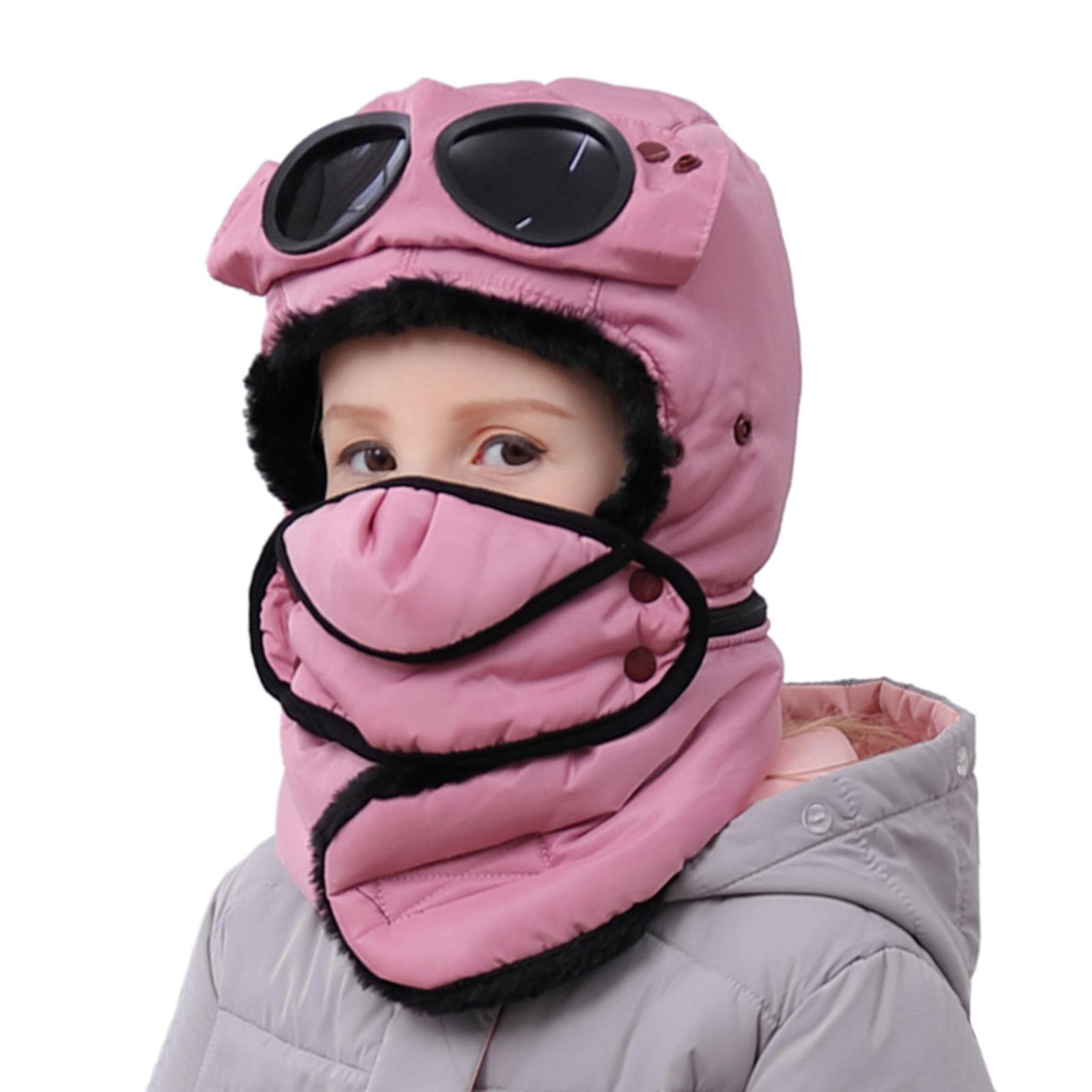 Mùa Đông Balo Trẻ Em Chống Gió Ấm Viên Có Mặt CoverTrapper Nón Ushanka Mũ Bé Trai Bé Gái Trượt Tuyết Cyling Máy Bay Ném Bom Mũ Trẻ Em