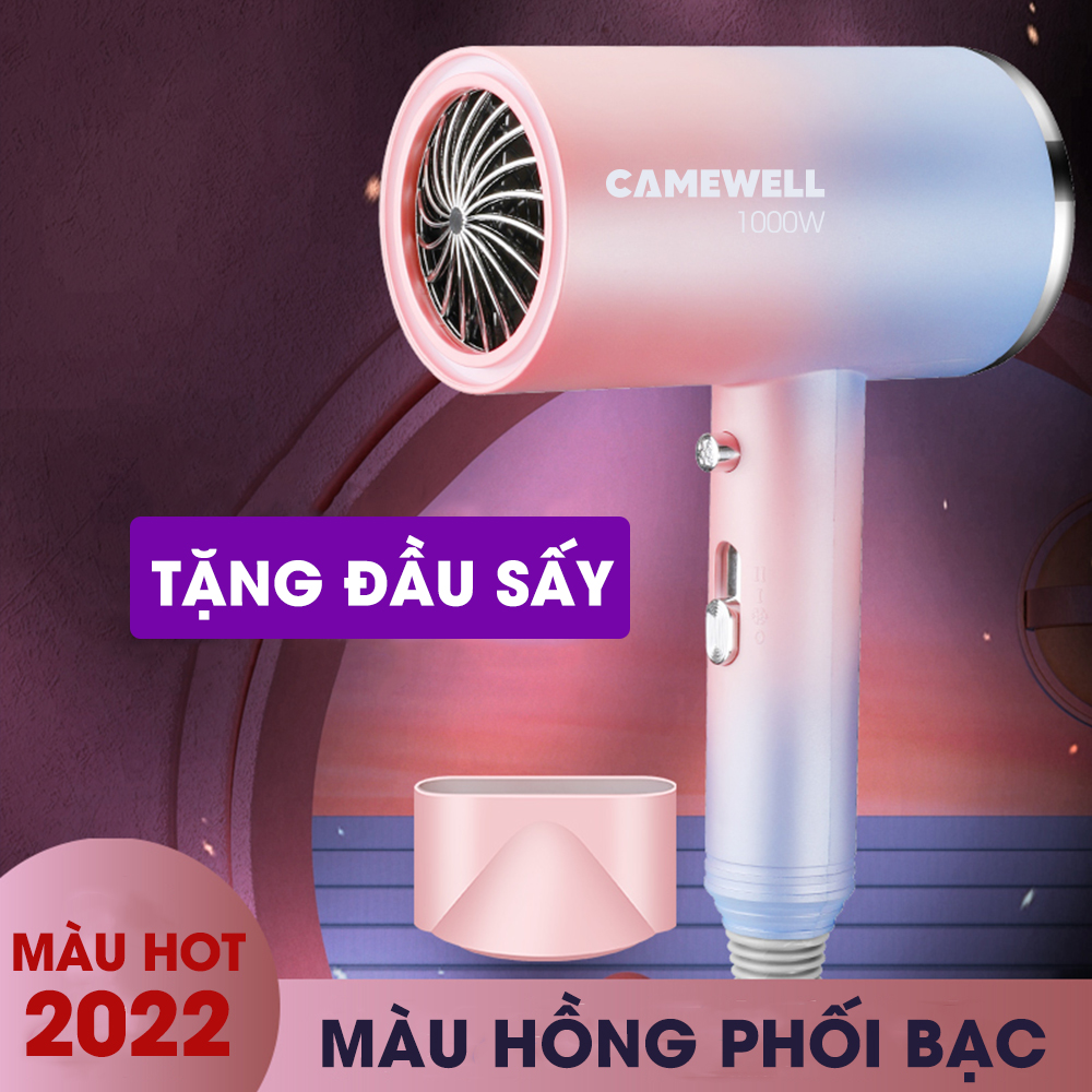 Máy sấy tóc công suất lớn tạo kiểu CWell, máy sấy tóc mini 2 chiều nóng lạnh C02HD 1200W bảo hành chính hãng