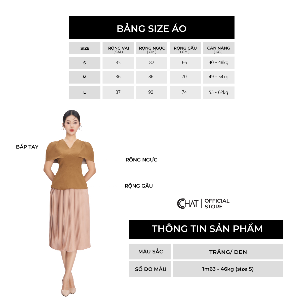 Áo Kiểu Nữ  Dáng Peplum Cổ V Cắt Thân Trước Chất Tuytsi Cao Cấp Mềm Mịn 53ANS2014PT