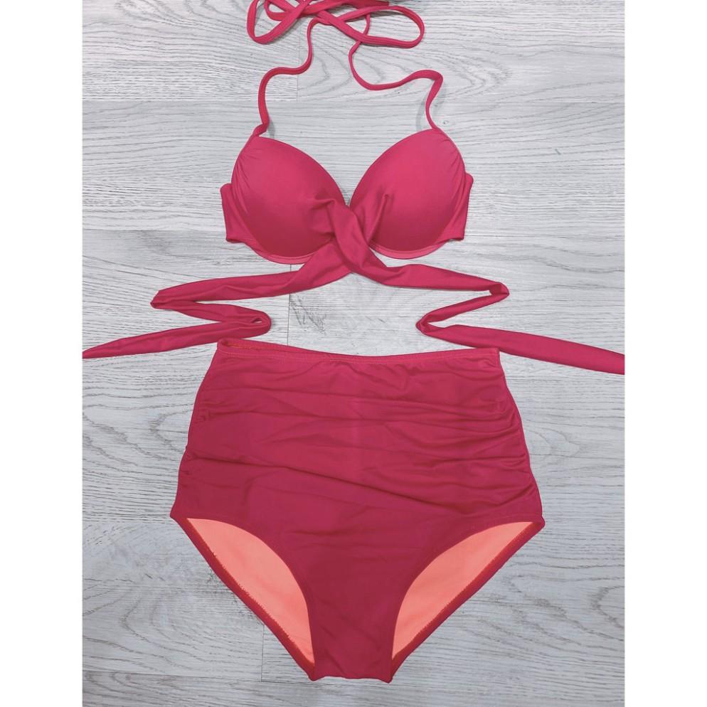 freeship Bikini hai mảnh đỏ hồng quần dúm siêu đẹp mới nhật ( Ảnh chụp thật 100%)
