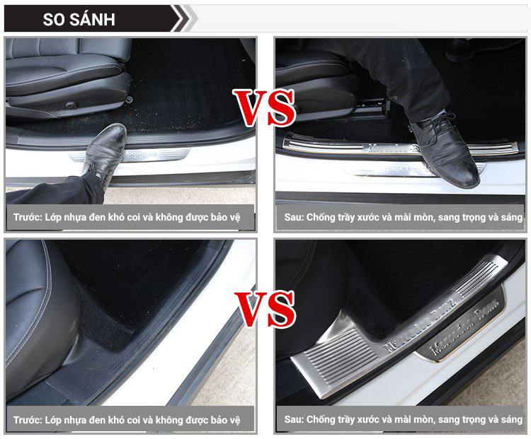 Ốp bệ bước ngoài cửa sau cho xe Mercedes Benz GLC Class