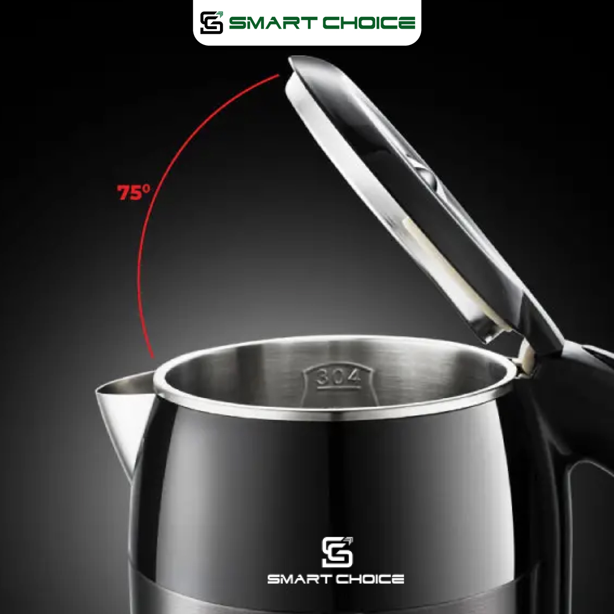 Ấm Siêu Tốc SMARTCHOICE SCG-K004 1.8L Có Nút Giữ Ấm Tiện Lợi, Công Nghệ Sôi Nhanh BH 18 Tháng Hàng Chính Hãng