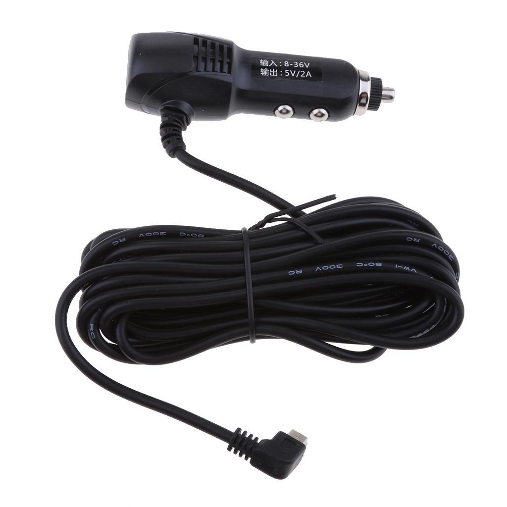 Universal 5V 2A Car Charger Adapter with Mini USB Right Cable for GPS DVR