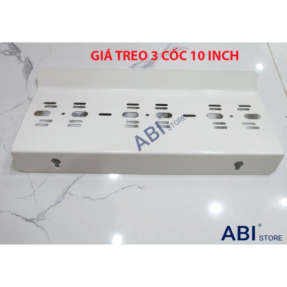 Giá treo 3 cốc lọc nước 10 inch sơn mạ tĩnh điện cao cấp, Pát cốc lọc