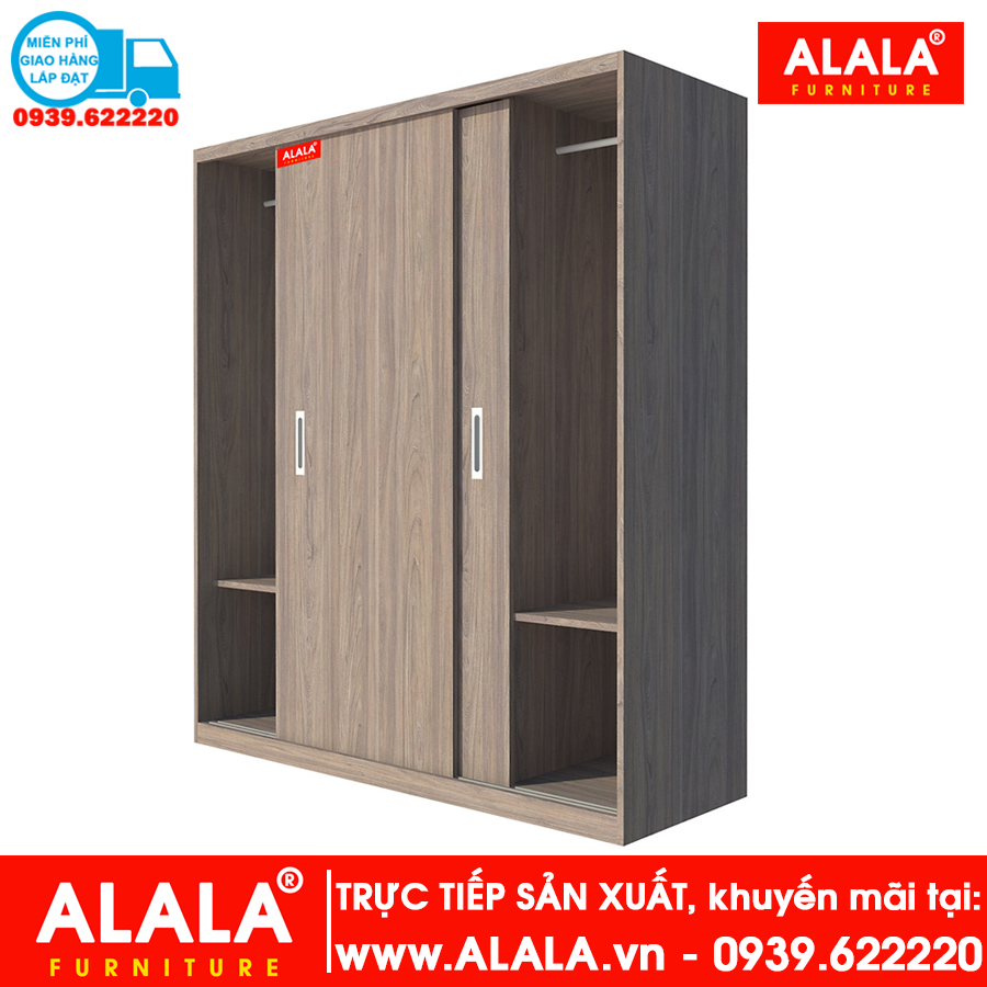 Tủ quần áo ALALA236 gỗ HMR chống nước - www.ALALA.vn - 0939.622220