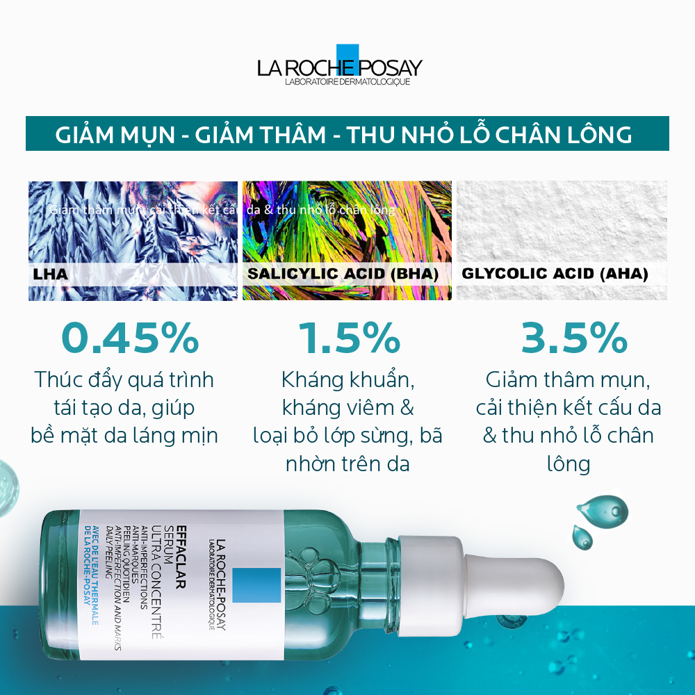 Tinh chất giảm mụn giảm thâm và tái tạo da  3 tác động La Roche-Posay Effaclar Serum 30ml