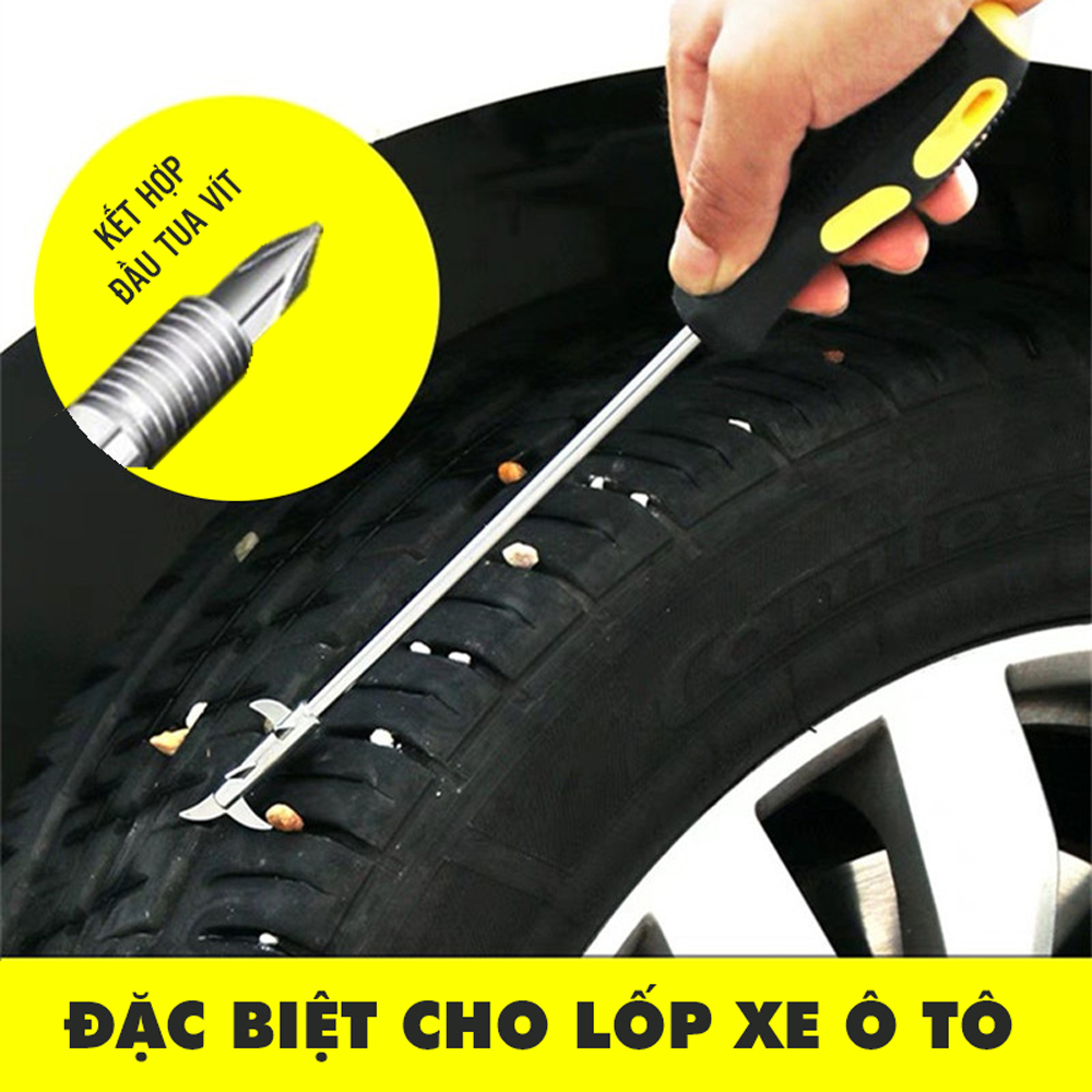 Dụng Cụ Móc Lốp Xe, Lấy Đinh Gảy Đinh, Loại Bỏ Đá Trên Lốp 2 in 1 Với Cây Tua Vít Giúp Lấy Cạy Đinh, Loại Bỏ Đá Dăm/ Cát Lốp Xe Hơi Bảo Vệ Lốp Xe Hơi, Ô tô, Xe Tải Mai Lee