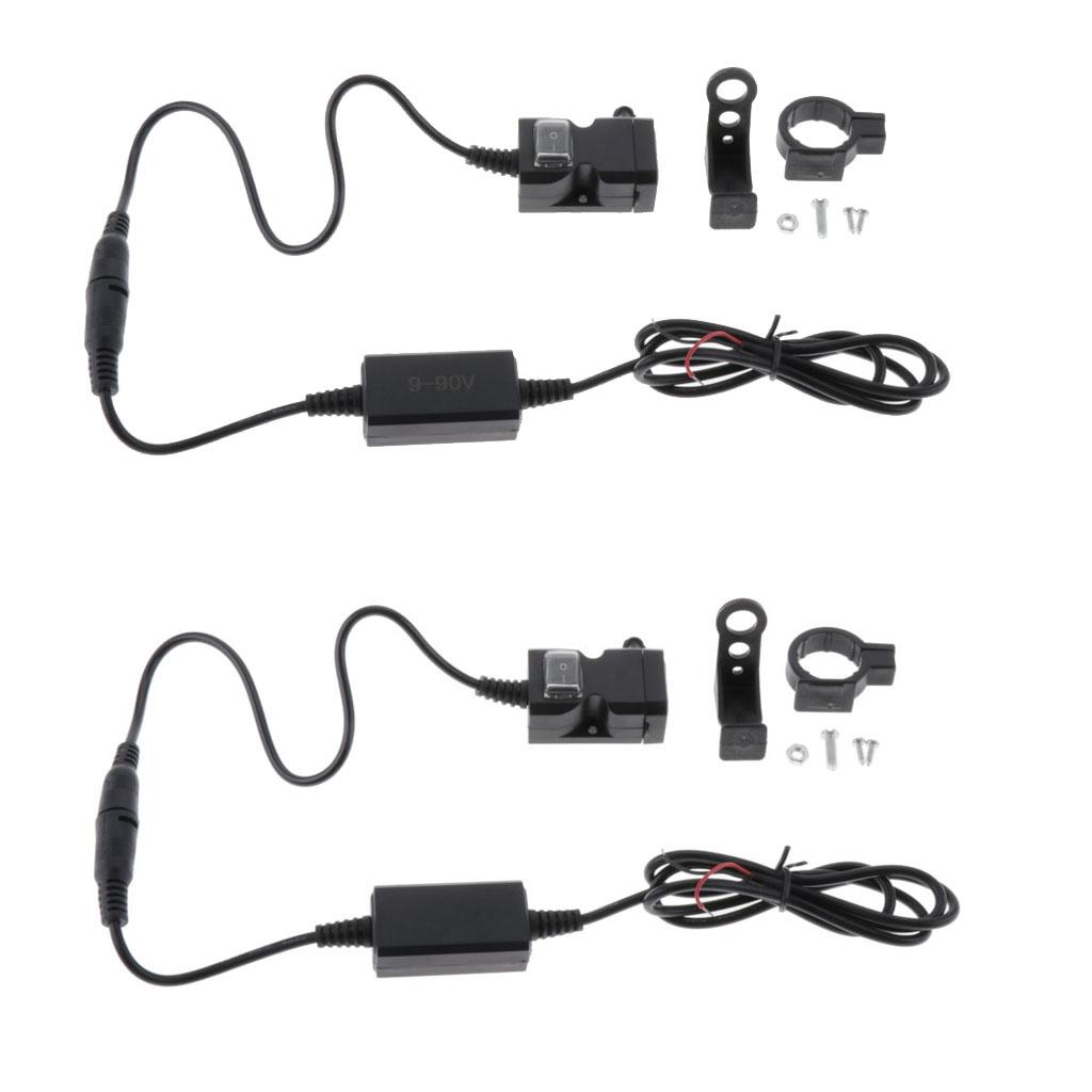 Waterproof Dual E-Bike USB Handlebar Charger Socket With Switch And Stand
