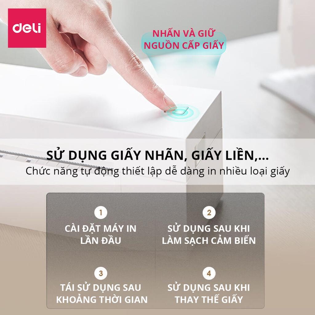 Máy In Nhiệt Deli - In Đơn Hàng TMĐT, Hóa Đơn Vận Chuyển, Tem Nhãn Mã Vạch, Phiếu Gửi, Logo Không Cần Mực,, Bill Thanh Toán, Mini Code, Bar Code - Tốc Độ 1s/đơn, Có Thể Dán Ngay - Kết Nối USB - Hàng Chính Hãng - DL-760D