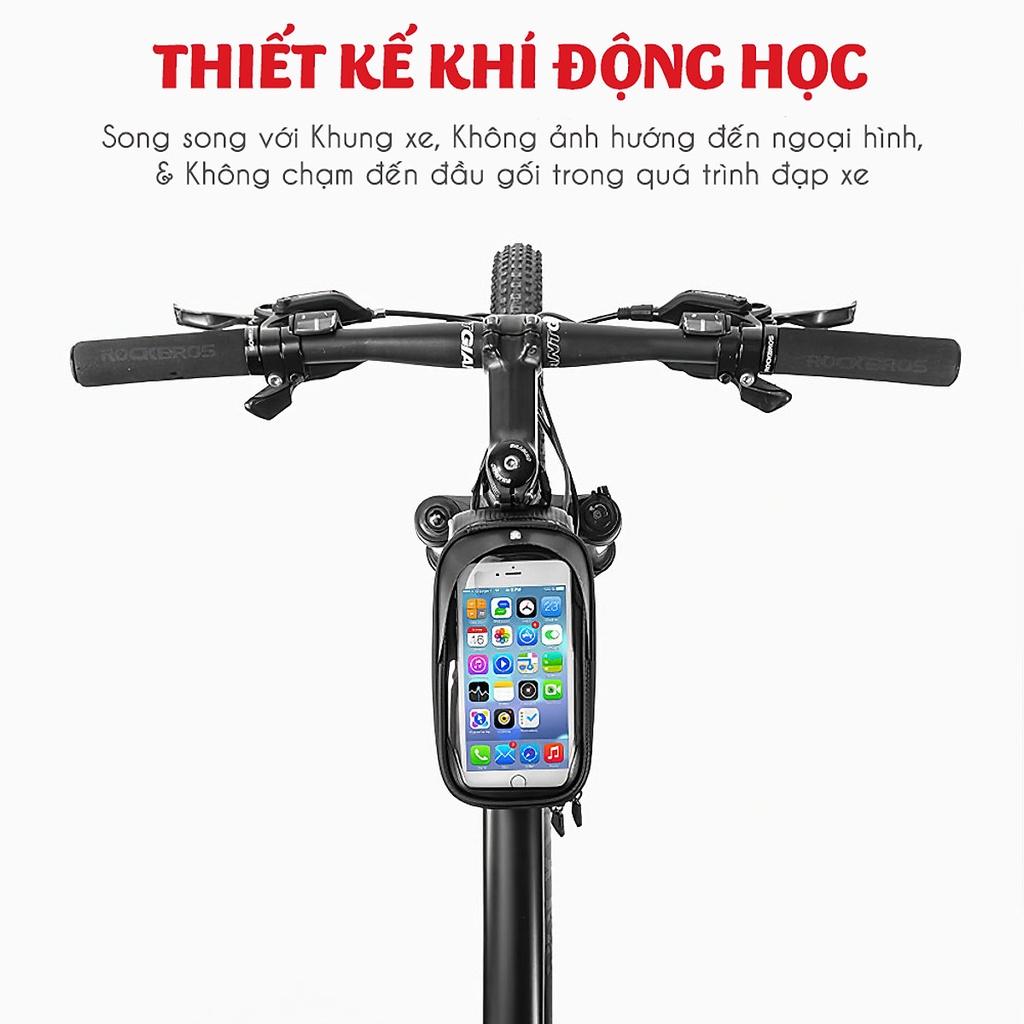 Túi xe đạp cao cấp, túi treo sườn xe đạp chống nước bọc cảm ứng phù hợp với mọi dòng xe
